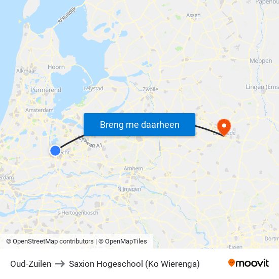 Oud-Zuilen to Saxion Hogeschool (Ko Wierenga) map