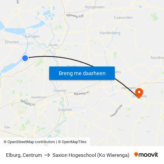 Elburg, Centrum to Saxion Hogeschool (Ko Wierenga) map