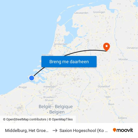 Middelburg, Het Groene Woud to Saxion Hogeschool (Ko Wierenga) map
