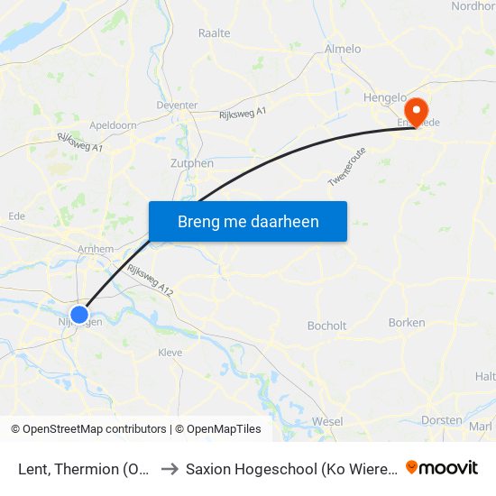 Lent, Thermion (Oost) to Saxion Hogeschool (Ko Wierenga) map