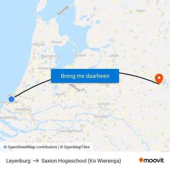 Leyenburg to Saxion Hogeschool (Ko Wierenga) map