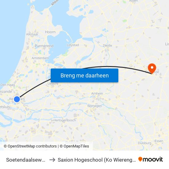 Soetendaalseweg to Saxion Hogeschool (Ko Wierenga) map