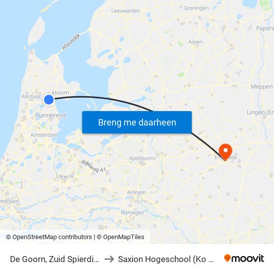 De Goorn, Zuid Spierdijkerweg to Saxion Hogeschool (Ko Wierenga) map