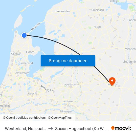 Westerland, Hollebalgweg to Saxion Hogeschool (Ko Wierenga) map