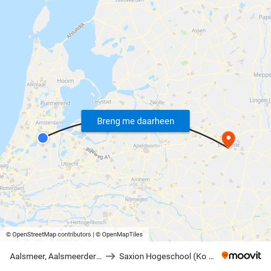 Aalsmeer, Aalsmeerderweg 481 to Saxion Hogeschool (Ko Wierenga) map