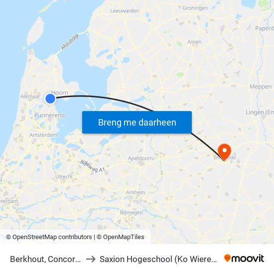 Berkhout, Concordia to Saxion Hogeschool (Ko Wierenga) map