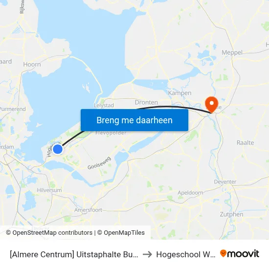 [Almere Centrum] Uitstaphalte Busstation,Haltes O,P,Q to Hogeschool Windesheim map