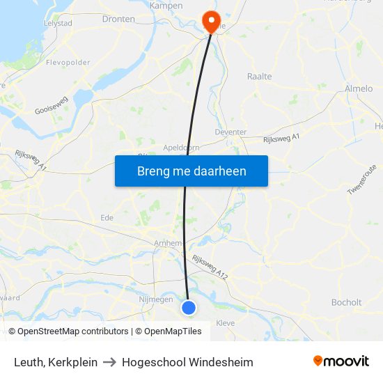 Leuth, Kerkplein to Hogeschool Windesheim map