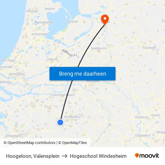 Hoogeloon, Valensplein to Hogeschool Windesheim map