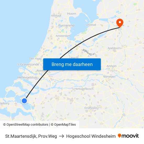 St.Maartensdijk, Prov.Weg to Hogeschool Windesheim map