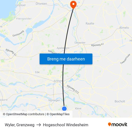 Wyler, Grenzweg to Hogeschool Windesheim map