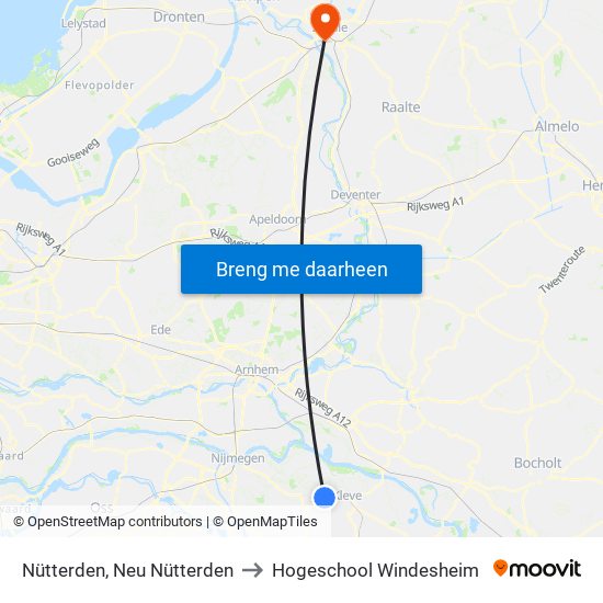 Nütterden, Neu Nütterden to Hogeschool Windesheim map