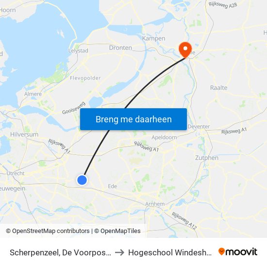 Scherpenzeel, De Voorposten to Hogeschool Windesheim map