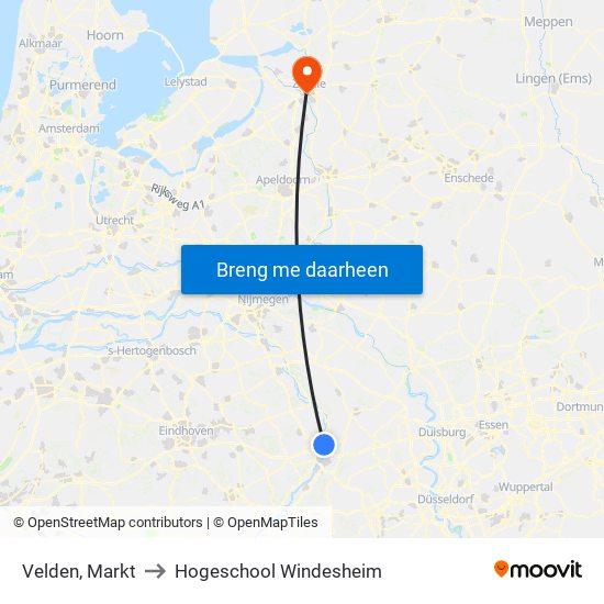 Velden, Markt to Hogeschool Windesheim map