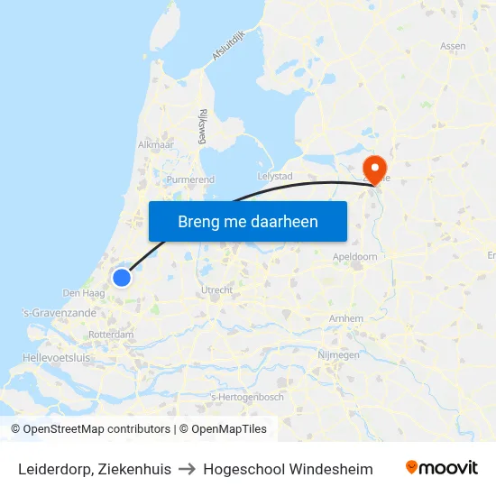 Leiderdorp, Ziekenhuis to Hogeschool Windesheim map