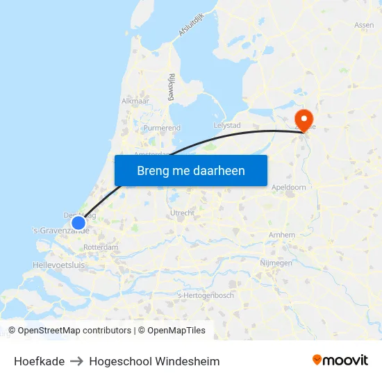 Hoefkade to Hogeschool Windesheim map