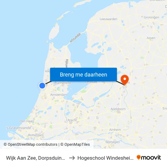 Wijk Aan Zee, Dorpsduinen to Hogeschool Windesheim map