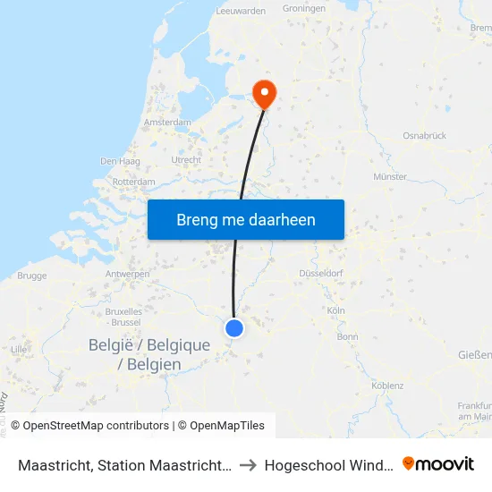 Maastricht, Station Maastricht Randwyck to Hogeschool Windesheim map