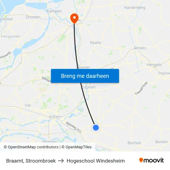 Braamt, Stroombroek to Hogeschool Windesheim map