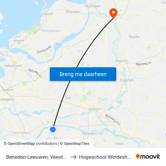 Beneden-Leeuwen, Veesteeg to Hogeschool Windesheim map