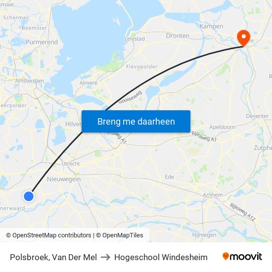 Polsbroek, Van Der Mel to Hogeschool Windesheim map