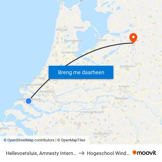 Hellevoetsluis, Amnesty Internationallaan to Hogeschool Windesheim map