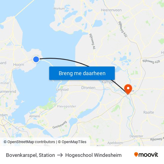 Bovenkarspel, Station to Hogeschool Windesheim map