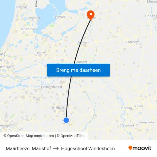Maarheeze, Marishof to Hogeschool Windesheim map