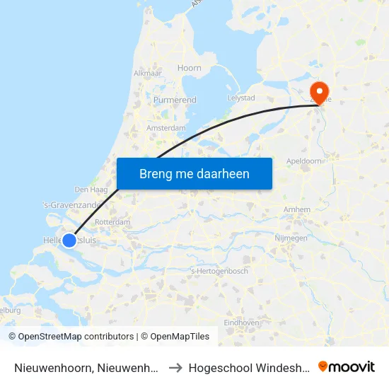 Nieuwenhoorn, Nieuwenhoorn to Hogeschool Windesheim map