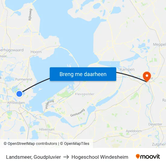 Landsmeer, Goudpluvier to Hogeschool Windesheim map