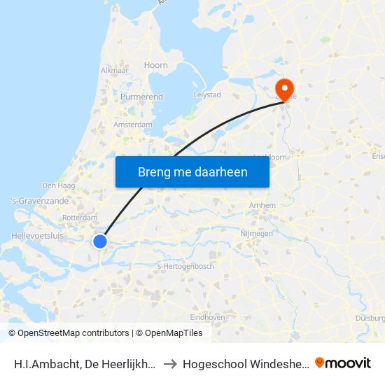H.I.Ambacht, De Heerlijkheid to Hogeschool Windesheim map