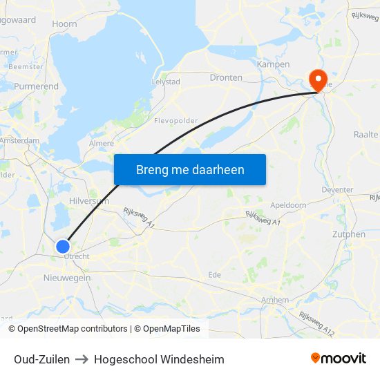 Oud-Zuilen to Hogeschool Windesheim map