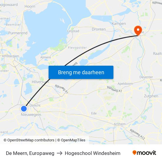 De Meern, Europaweg to Hogeschool Windesheim map