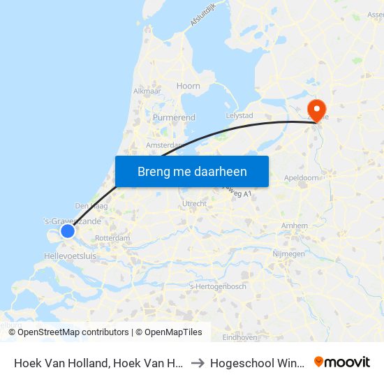 Hoek Van Holland, Hoek Van Holland Haven to Hogeschool Windesheim map