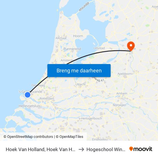 Hoek Van Holland, Hoek Van Holland Strand to Hogeschool Windesheim map