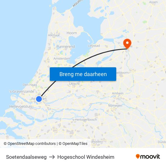 Soetendaalseweg to Hogeschool Windesheim map