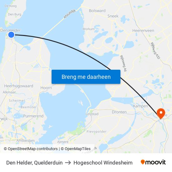 Den Helder, Quelderduin to Hogeschool Windesheim map