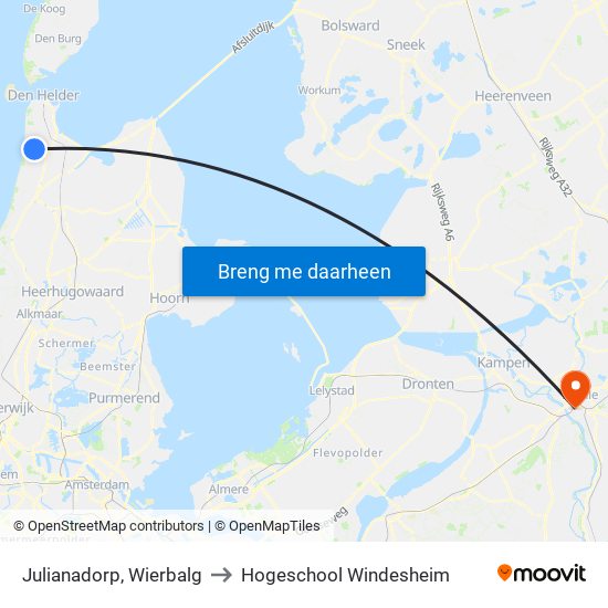 Julianadorp, Wierbalg to Hogeschool Windesheim map