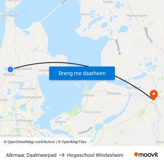 Alkmaar, Daalmeerpad to Hogeschool Windesheim map