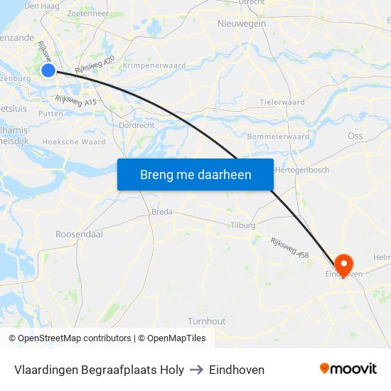 Vlaardingen Begraafplaats Holy to Eindhoven map