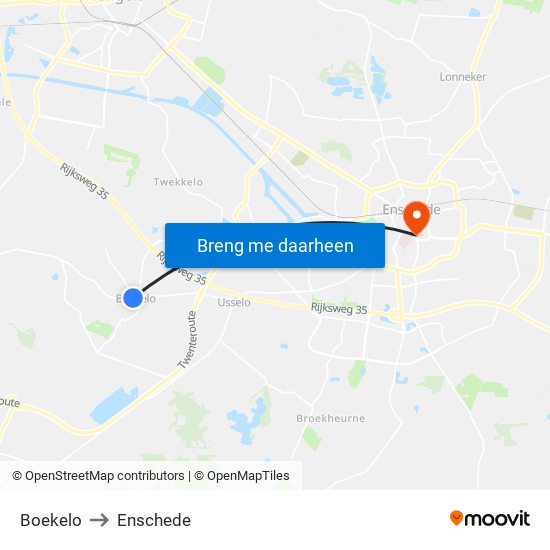 Boekelo to Enschede map
