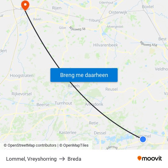 Lommel, Vreyshorring to Breda map