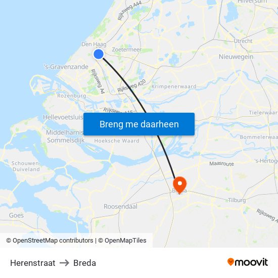 Herenstraat to Breda map