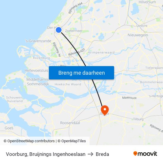 Voorburg, Bruijnings Ingenhoeslaan to Breda map