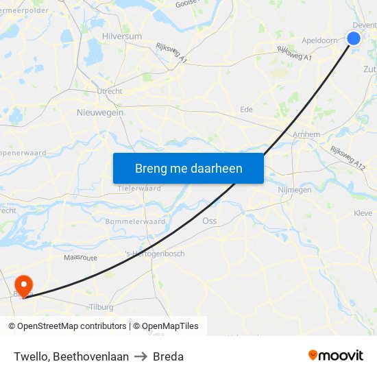 Twello, Beethovenlaan to Breda map
