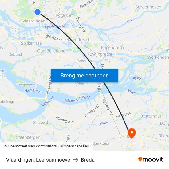 Vlaardingen, Leersumhoeve to Breda map