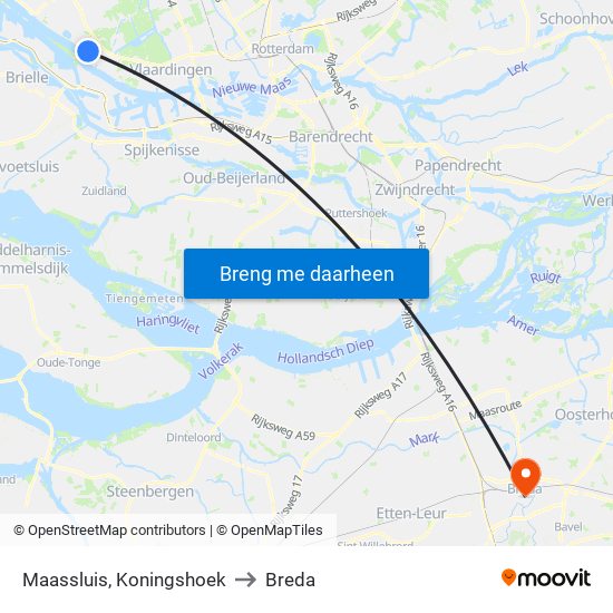 Maassluis, Koningshoek to Breda map