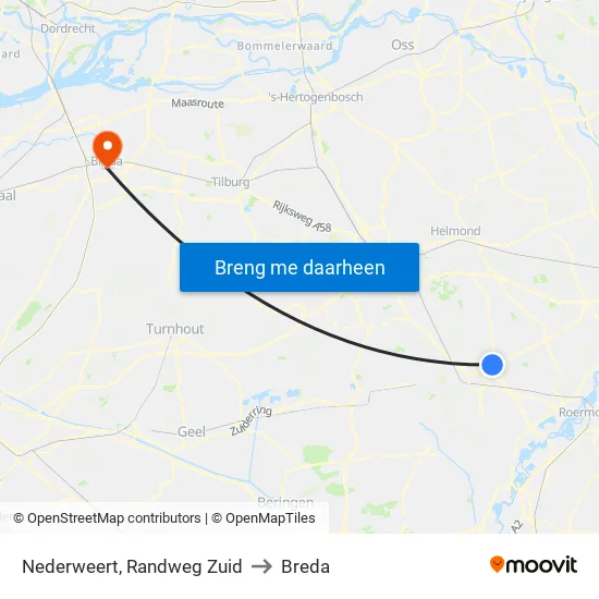 Nederweert, Randweg Zuid to Breda map