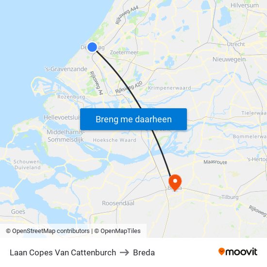 Laan Copes Van Cattenburch to Breda map