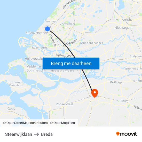 Steenwijklaan to Breda map